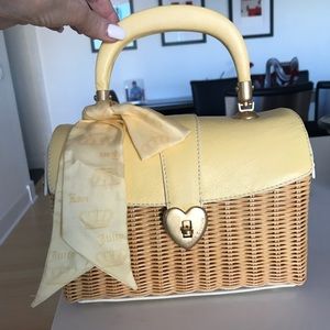 Juicy Couture Wicker & Light Yellow Bag w/Scarf